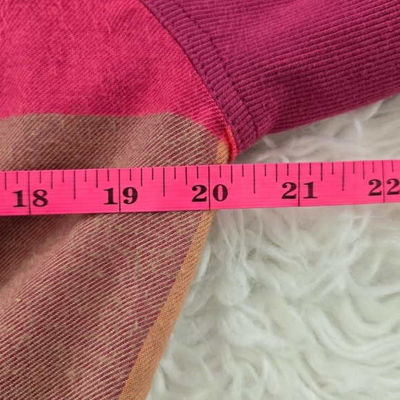 Free People Sugar Cookie Flannel Pajama Sweatshirt. Color Warm Combo. Size Small - Picture 7 of 11